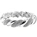 Silver Tone Texture Woven Thick Bangle Stretch Bracelet