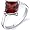 Striking 2.00 carats Garnet Engagement Ring in Sterling Silver Rhodium Finish Size 5, Available in Sizes 5 thru 9