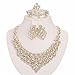 Moochi 18K Gold Plated White Zircon Embedded Scarf Pattern Jewelry Set