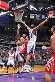 Houston Rockets v Sacramento Kings: Aaron Brooks and Carl Landry Photographic Poster Print by Rocky Widner, 24x36