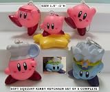 Nintendo Kirby Soft Squishy Figure Keychain Complete SET of 5