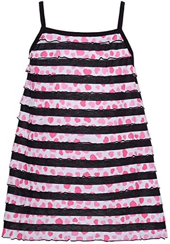 Lipstik Big Girls Black Pink Stripe Heart Pattern Spaghetti Strap Top 8
