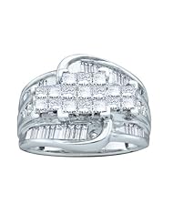 2.00CTW ROUND BAGGUETTE PRINCESS DIAMOND LADIES INVISIBLE RING