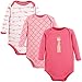 Luvable Friends Hanging Long Sleeve Bodysuits 3PK, Girly Giraffe, 9-12 Months