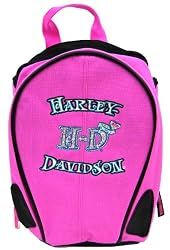 Hot Pink / Black Harley Davidson Canvas Backpack Purse