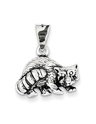 Sterling Silver Antiqued Raccoon Charm