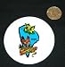 Search : 3" button / pin printed with violet, rhode island red chicken, state bird, state flower, rhode island, state