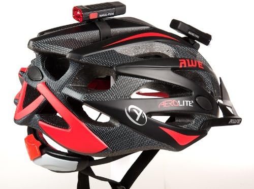 AWE® Nano FireTM USB 24 Lumens Rechargeable Helmet Light Set Front/Rear (No More Batteries!) Black CE Approved