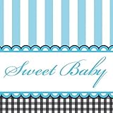 Creative Converting Sweet Baby Feet Blue Beverage Napkins, 16 Count