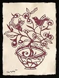 Handmade Papercut Art - Purple Flower Pot Silhouette