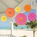 Pink, Orange, and Yellow Paper Fan Decorations