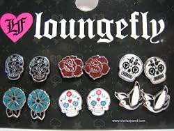 Sugar Skulls, Rose, Birds Rockabilly Earrings Pack