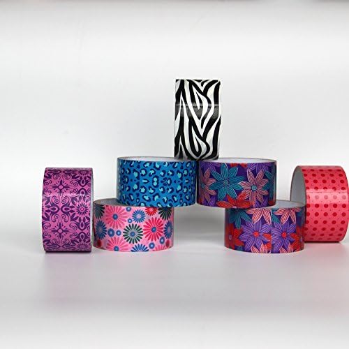 Tapery Colored Duct Tape, 5 yards, different patterns (Pack of 6)