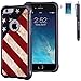 iPhone 6 6s Case, True Color® Patriotic Vintage American Flag Emboss Printed Impact Resistant TPU Protective Anti-slip Grip Snap-On Soft Rugged Cover for iPhone 6 6s + FREE Stylus & Screen Protector