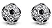 Small Crystal Embellished Soccer Ball Stud Earrings Silver Tone (Silver & Black)