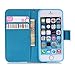 iPhone 5S Case,iPhone 5S Wallet Case,5S Case,CASELAND PU Leather Flip Wallet Case for iPhone 5 5S SE [Flower]