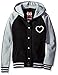 Pink House Girls' Little Color Block Fleece Hoodie with Studded Emblem