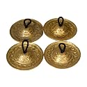 Finger Cymbals, Cast, Engraved, 4.5cm