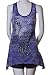 Sua Clothing Burn Out Jersey Butterfly Racerback Tank Top Purple