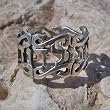 Sterling Silver Cut Out Ring with Modern Hebrew script - Solomon Song of Songs. Ani Ledodi VeDoDi Li Hebrew Ring