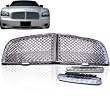 Eautolight 2006-2010 Dodge Charger Front Mesh Grille Grill + LED Bumper Fog Light