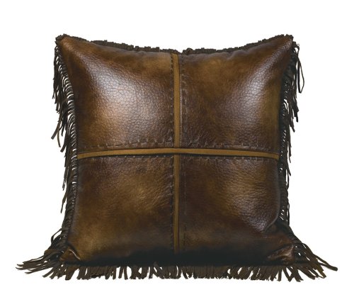 HiEnd Accents Faux Leather Panel Accent Pillow
