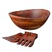 Lipper International Large Cherry Wavy Rim Bowl with Salad Hands
