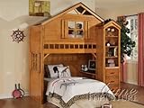 Montana Loft Bed in Rustic Oak Finish by Acme - 10160