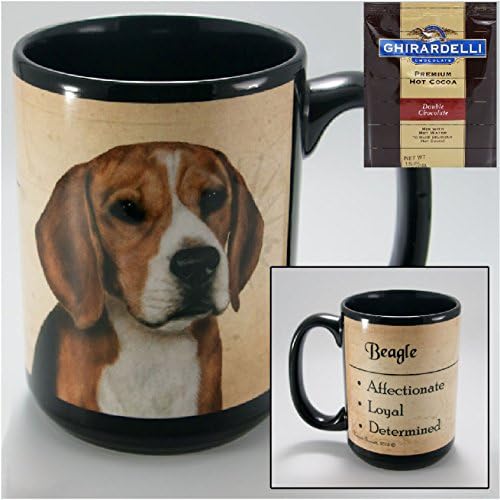 Beagle 15-oz Coffee Mug with 1 Pack of Ghirardelli Double Chocolate Hot Cocoa