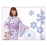 松田聖子　仕立て上がりゆかた（白　コスモス）【きもの山喜】