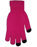 Boss Tech Products Cashmere Knit Touchscreen Gloves with Conductive Fingertips for Use with All Touchscreen Electronic Devices - Hot Pink (BTP-GLV-HTPINK)