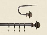 Review   / Metric Adjustable Curtain Rod Set With Decorative Finials - Chocolate
