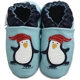 Robeez Soft Soles Skating Penguin Slip On (Infant/Toddler/Little Kid),Baby Blue,6-12 Months (2.5-4 M US Infant)