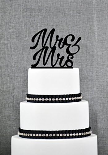 Mr and Mrs Wedding Cake Topper Elegant Script Mr and Mrs Cake Topper Wedding Cake Topper in your Choice of Color S262
