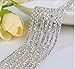 Honbay 10 Yard Crystal Rhinestone Close Chain Trim Sewing Craft 2.5mm Silver Color (AB)