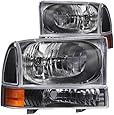 Anzo USA 111080 Ford Black with Corner Amber Headlight Assembly - (Sold in Pairs)