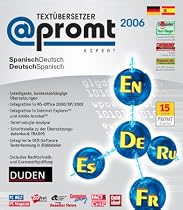 Promt Expert 2006 Text&uuml;bersetzer Deutsch-Spanisch, 1 CD-ROM Intelligente, kontextabh&auml;ngige &Uuml;bersetzungen, Integration in MS-Office 2000/XP/2003, Integration in Internet Explorer u. Adobe Acrobat, Terminologie-Analyse, Schnittstelle zu der &Uuml;bersetzungsdatenbank TR
