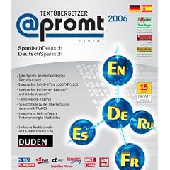Promt Expert 2006 Text�bersetzer Deutsch-Spanisch, 1 CD-ROM Intelligente, kontextabh�ngige �bersetzungen, Integration in MS-Office 2000/XP/2003, Integration in Internet Explorer u. Adobe Acrobat, Terminologie-Analyse, Schnittstelle zu der �bersetzungsdatenbank TR