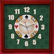 12x12 Square Casino Wall Clock Cherry