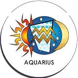 Aquarius Sign of Zodiac 2.25 Button Magnet 519V6I1L6NL. SL160 Aquarius Sign of Zodiac 2.25 Button Magnet