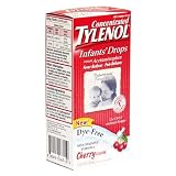 Tylenol Infants' Drops, Stage 1, Dye-Free, Cherry Flavor, 1-Ounce Bottles (Pack of 2)