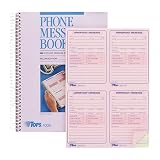 Tops 5 1/2 x 3 7/8 Inch 100-Page Phone Message Book with Fax/Mobile Section (4009)