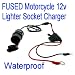 Waterproof Fused 12v Car Cigarette Lighter Socket Charger Ou