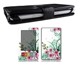 Bundle Monster Barnes & Noble Nook Genuine Leather Case Cover Jacket + Skin Art Decal Sticker + Screen Protector Ebook Accessories Combo - Fit 3G and Wifi Version