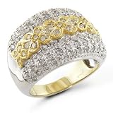 14K WG 1.25ct Diamond Flower Ring