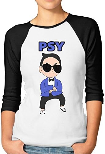 Psy Black Raglan Sleeves T Shirt For Women - XXL