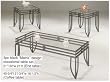 ELEGANT 3 PC COFFEE TABLE SET IN BLACK "MATRIX" DESIGN