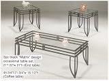 ELEGANT 3 PC COFFEE TABLE SET IN BLACK "MATRIX" DESIGN