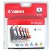 Canon BCI-6 Black/Color Ink Tank 6-Pack Set (4705A018)