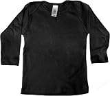 Infant Baby Rib Long Sleeve Lap Tee, Black, 12-18